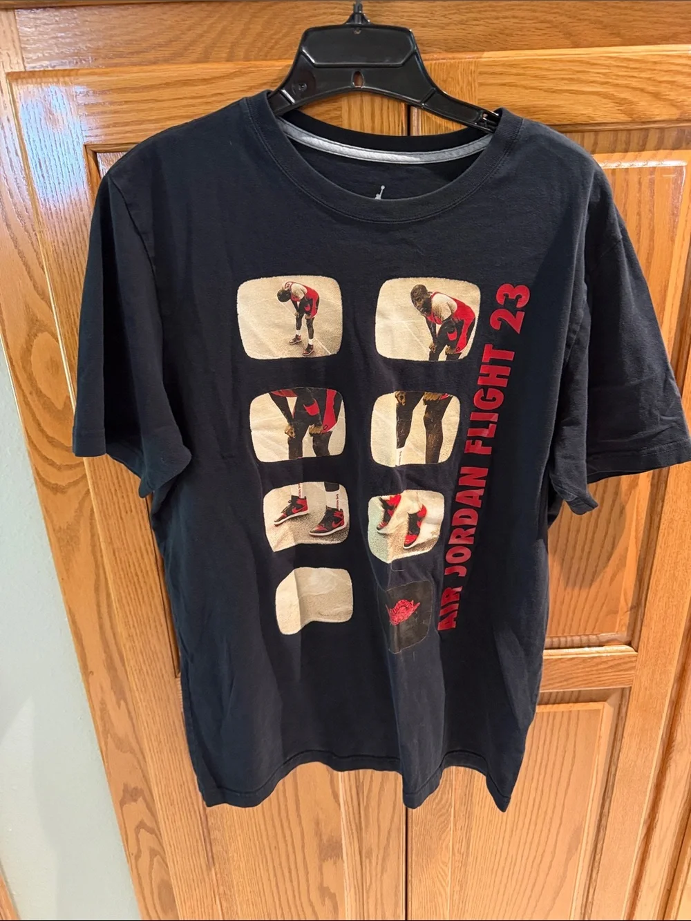 Jordan Black Tee with Red Flight 23 Graphics